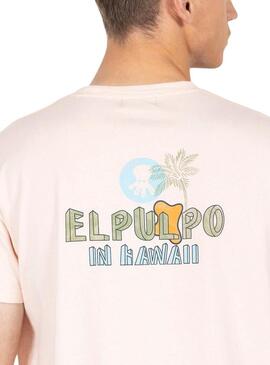 Maglietta El Pulpo Testo Hawaii Beige per Uomo