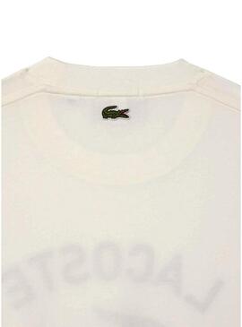 Maglietta Lacoste con logo stampato bianco per uomo e donna