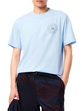 Maglietta Lacoste Logo Lacoste Paris blu per uomo