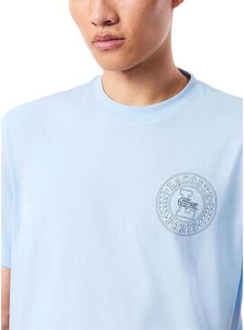 Maglietta Lacoste Logo Lacoste Paris blu per uomo