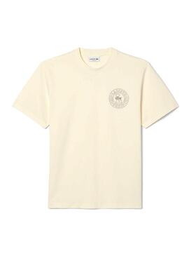 Maglietta Lacoste Logo Lacoste Paris beige per uomo