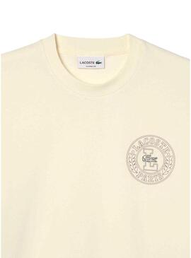 Maglietta Lacoste Logo Lacoste Paris beige per uomo
