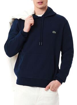 Felpa con cappuccio Lacoste blu marino per uomo