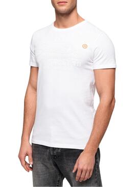 T-Shirt Superdry Logo vintage Bianco Uomo