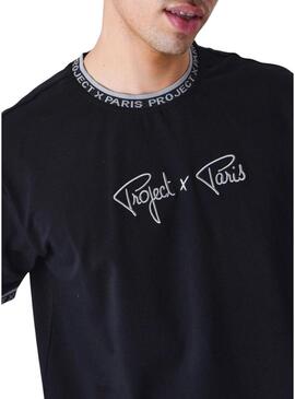 Maglietta Project X Paris con logo ricamato nero per uomo