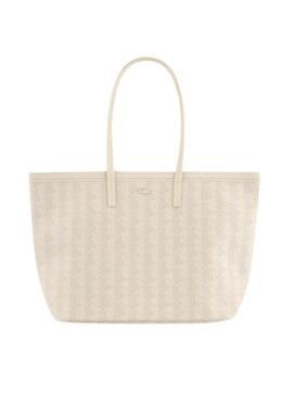 Borsa Lacoste tote Zely con portafoglio beige per donna