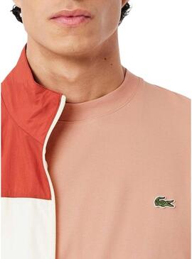 Maglietta Lacoste con logo corallo per uomo