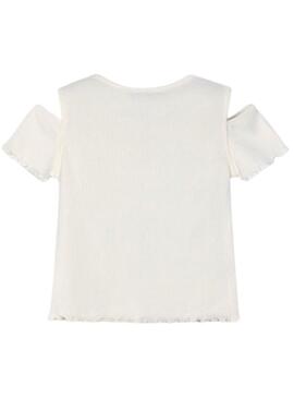 Maglietta Mayoral beige tagliata per bambina