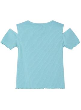 Maglietta Mayoral cut out blu per bambina