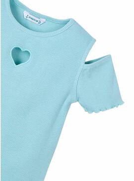 Maglietta Mayoral cut out blu per bambina