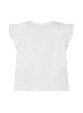 Maglietta Mayoral con applicazioni beige per bambina.
