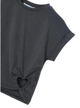 Maglietta Mayoral cuore grigio per bambina