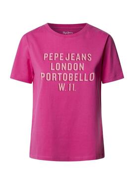 Maglietta Pepe Jeans Ruby fucsia per donna