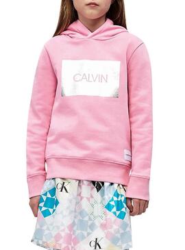 T-Shirt Calvin Klein Silver Box Rosa Bambina