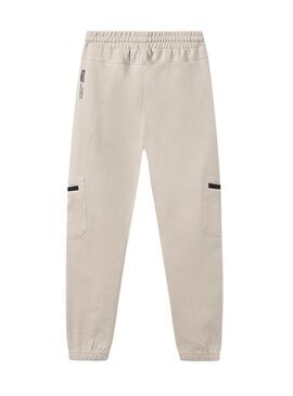 Pantaloni da jogging Mayoral a contrasti beige per bambini.