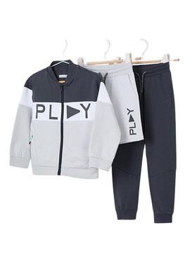 Tuta Mayoral con 2 pantaloni grigi per bambino.