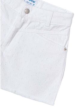 Pantaloni corti Mayoral in twill bianchi per ragazze