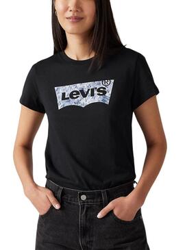 Maglietta Levi's The Perfect Tee Ophelia Floral nera per donna