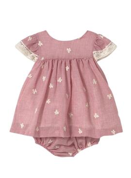Abito Mayoral con culotte ricamata rosa baby