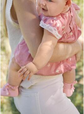 Abito Mayoral con culotte ricamata rosa baby