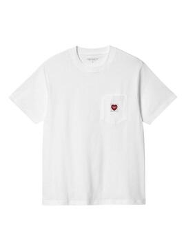 Maglietta Carhartt Pocket Heart bianca per donna