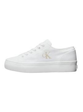 Sneakers Calvin Klein Flatform Low bianche da donna.
