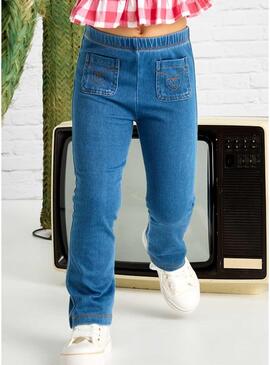 Leggings Mayoral flare denim blu per bambina