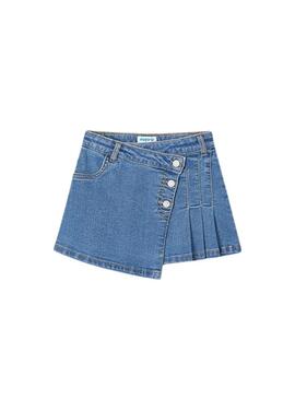 Gonna di jeans Mayoral in denim argento blu per bambina