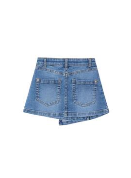 Gonna di jeans Mayoral in denim argento blu per bambina
