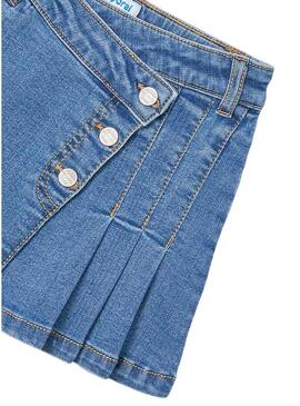 Gonna di jeans Mayoral in denim argento blu per bambina