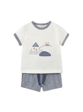 Set Mayoral shorts Star blu per neonati