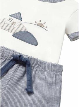 Set Mayoral shorts Star blu per neonati