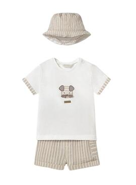Set Mayoral pantaloni maglia beige per neonati