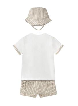 Set Mayoral pantaloni maglia beige per neonati