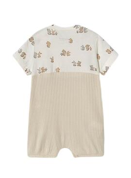 Pelele Mayoral beige con peto simulato per bambini