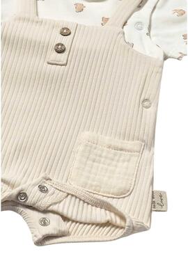 Pelele Mayoral beige con peto simulato per bambini