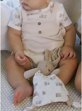 Pelele Mayoral beige con peto simulato per bambini