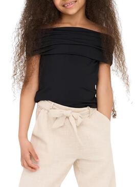 Top Only Ogea Bardot nero per bambina
