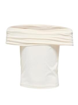 Top Only Ogea bardot bianco per ragazze