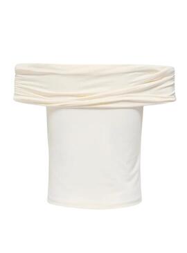 Top Only Ogea bardot bianco per ragazze