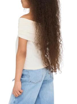 Top Only Ogea bardot bianco per ragazze