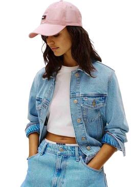 Cappellino rosa Tommy Jeans Heritage per donna