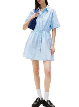 Abito Tommy Jeans Shirt blu e bianco per donna