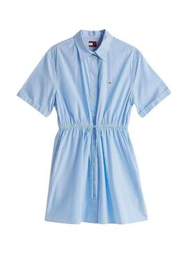 Abito Tommy Jeans Shirt blu e bianco per donna