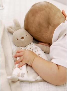 Peluche Mayoral beige con ciuccio per bambino
