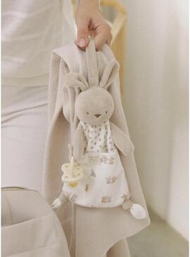 Peluche Mayoral beige con ciuccio per bambino