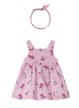 Abito Mayoral fascia petalo rosa per bambino.