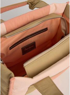 Borsa Pepe Jeans Zadie rosa e beige per donna