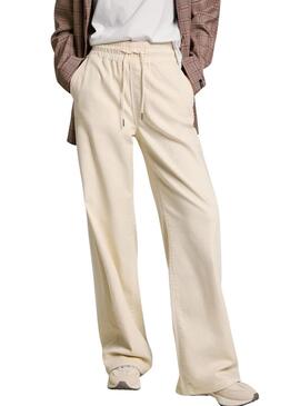 Pantaloni Pepe Jeans Loose beige per donna