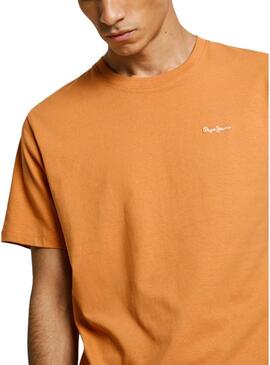 Maglietta Pepe Jeans Contrast Connor arancione per uomo